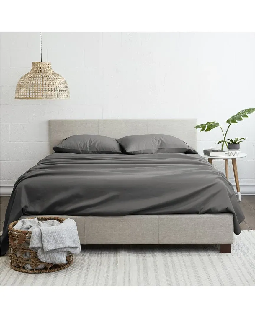 4Pc Ultra Soft Flannel Sheet Set - Grey, Cotton image