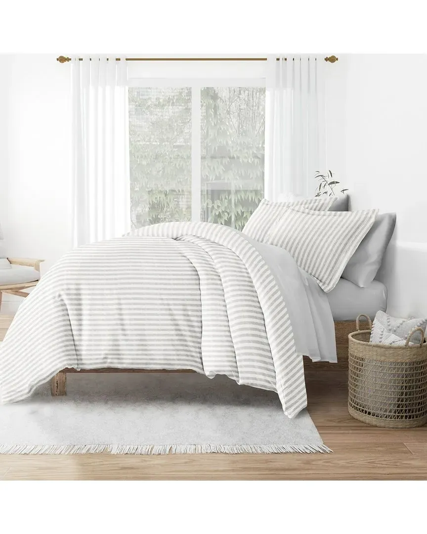 Bedding Bundle Duvet Cover, Comforter & Sheet Set - Light Gray