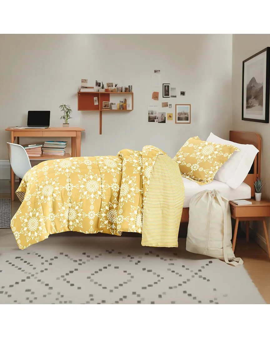Campus Ready Twin XL Bedding Bundle - Yellow, Microfiber