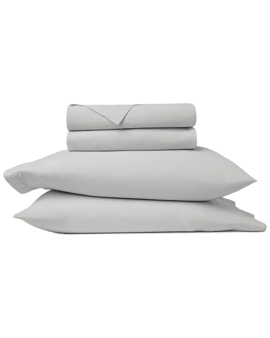 Cotton Percale Bed Sheet Set - Light Gray image