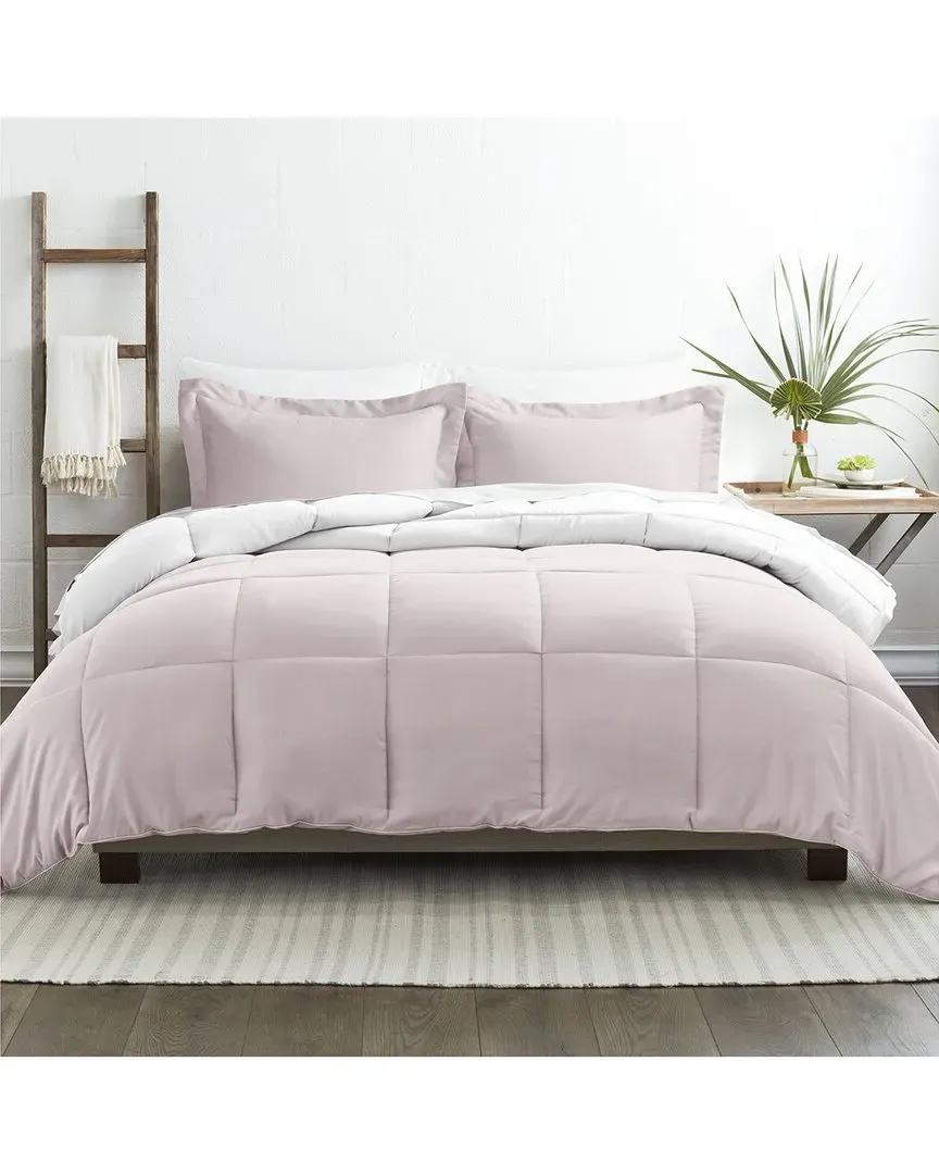 Down Alternative Reversible Comforter Set - Blush, Microfiber image