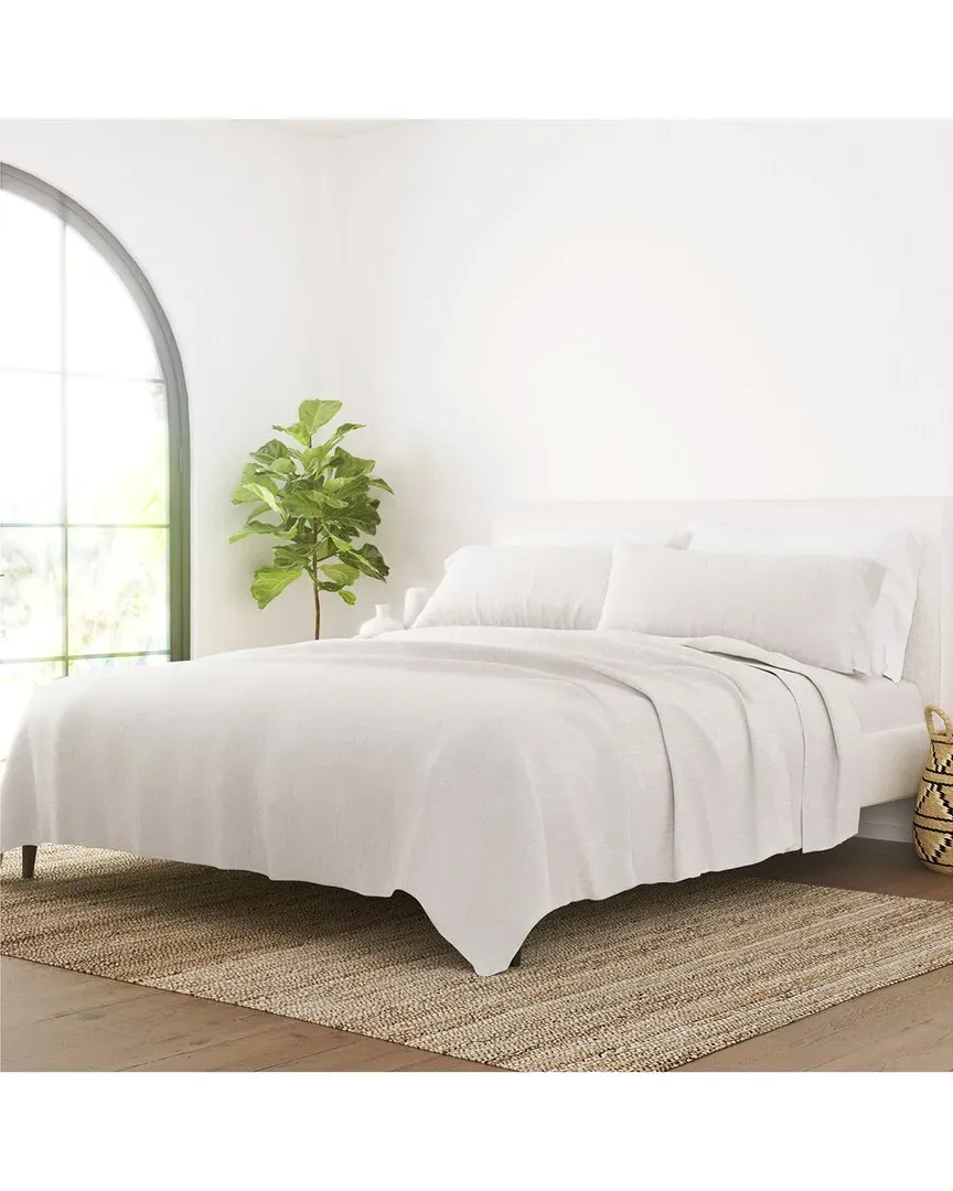Linen Bamboo Blend 4Pc Sheet Set - Natural