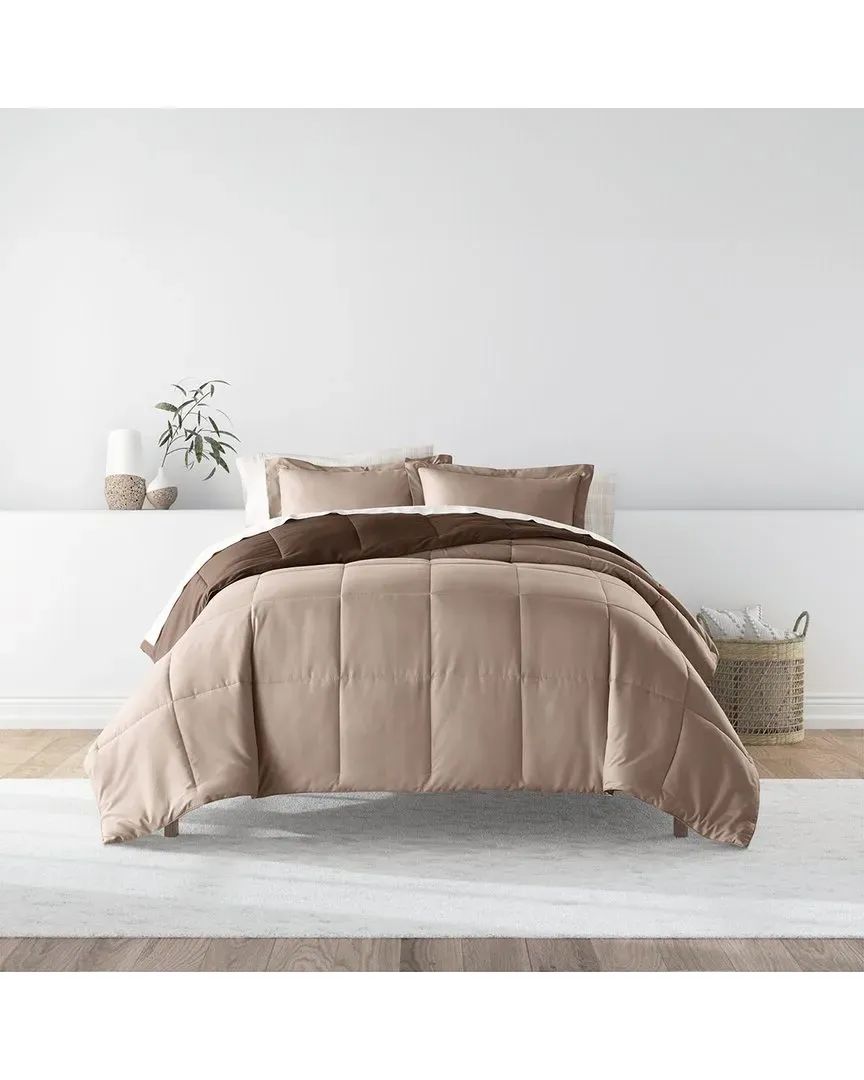 Reversible Comforter & Sheet Set - Beige, Microfiber