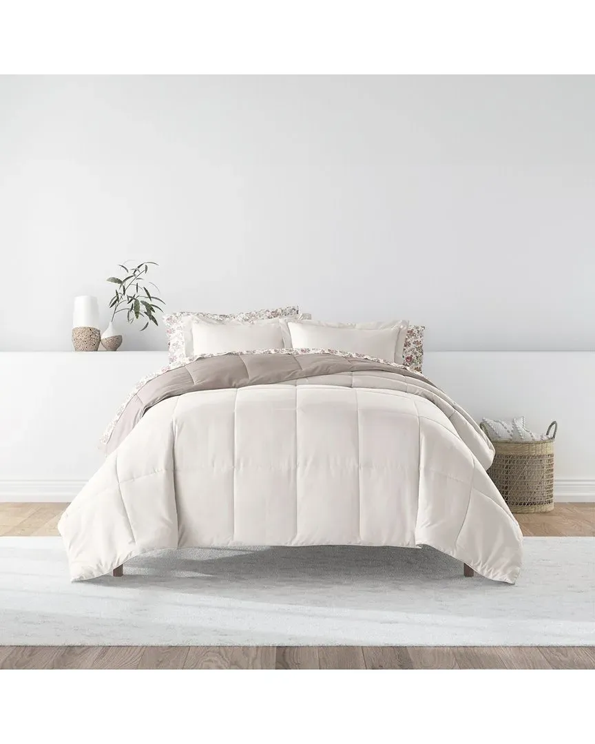 Reversible Comforter & Sheet Set - Beige, Microfiber