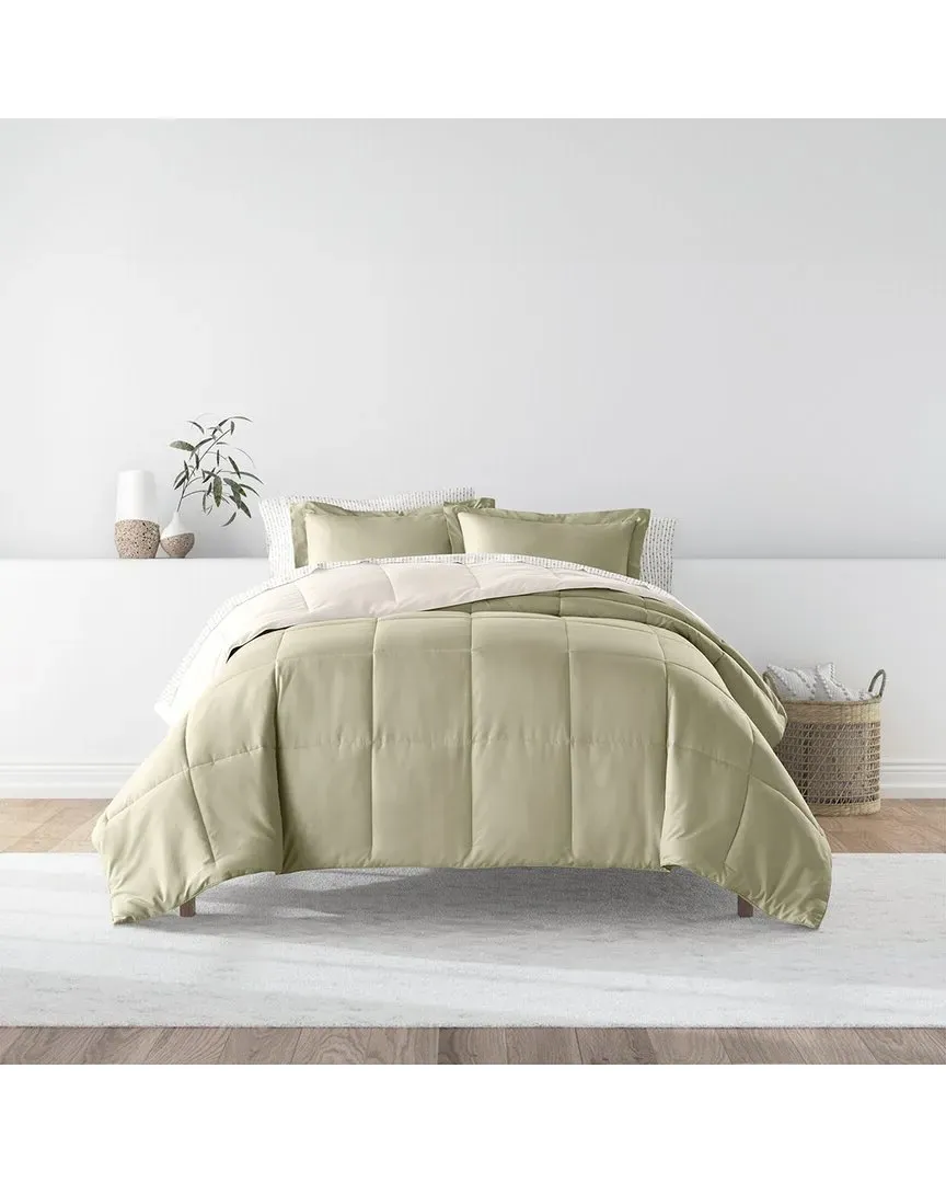 Reversible Comforter & Sheet Set - Green, Microfiber