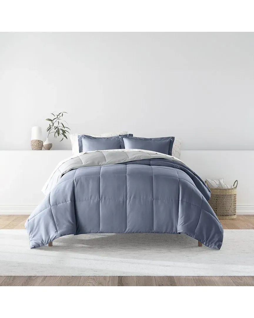 Reversible Comforter & Sheet Set - Stone, Microfiber