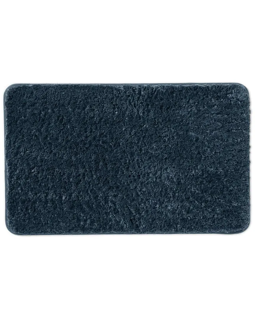 Shaggy Bath Mat with Anti-Skid Backing - Navy, Microfiber