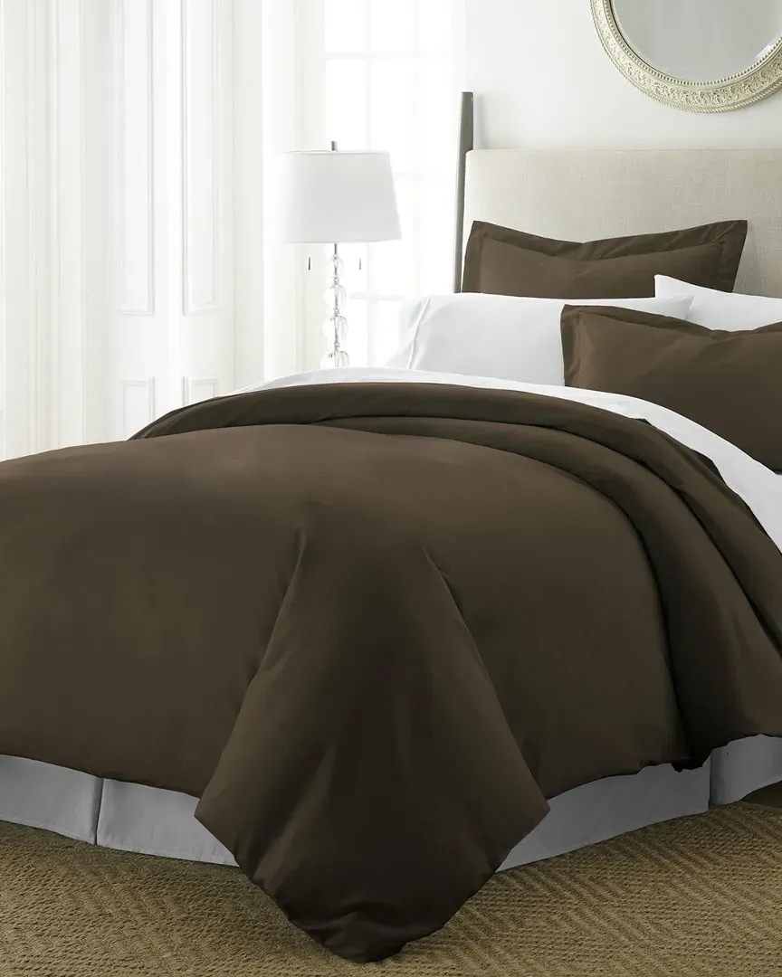 Ultra Soft 3-Piece Duvet Cover Set - Chocolate, Microfiber image