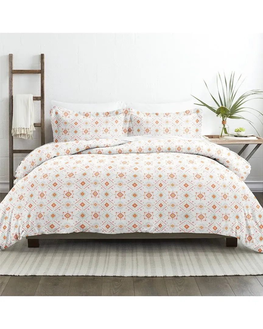 Ultra Soft Aztec Dreams 3-Piece Duvet Cover Set - Coral, Microfiber