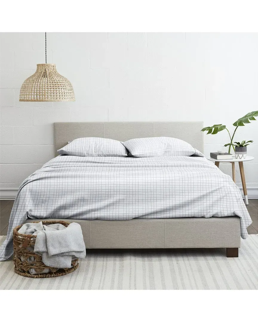 Ultra Soft Crossroad 4-Piece Sheet Set - Grey, Microfiber