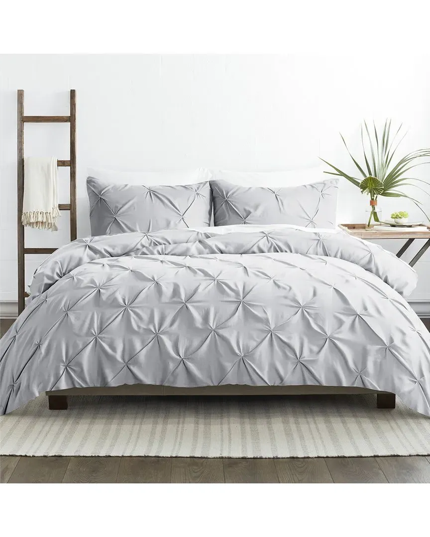 Ultra Soft Pinch Pleat Duvet Set - Light Grey, Microfiber