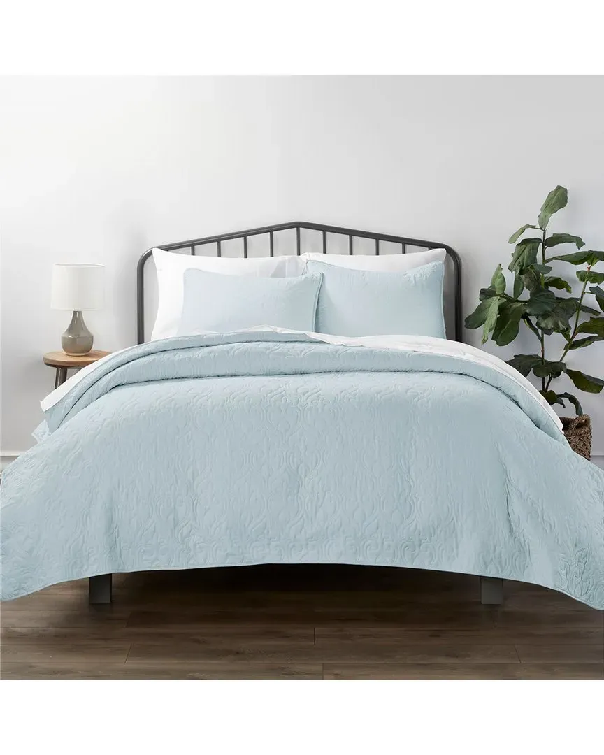 Ultra Soft Quilted Coverlet Set - Pale Blue, Microfiber image