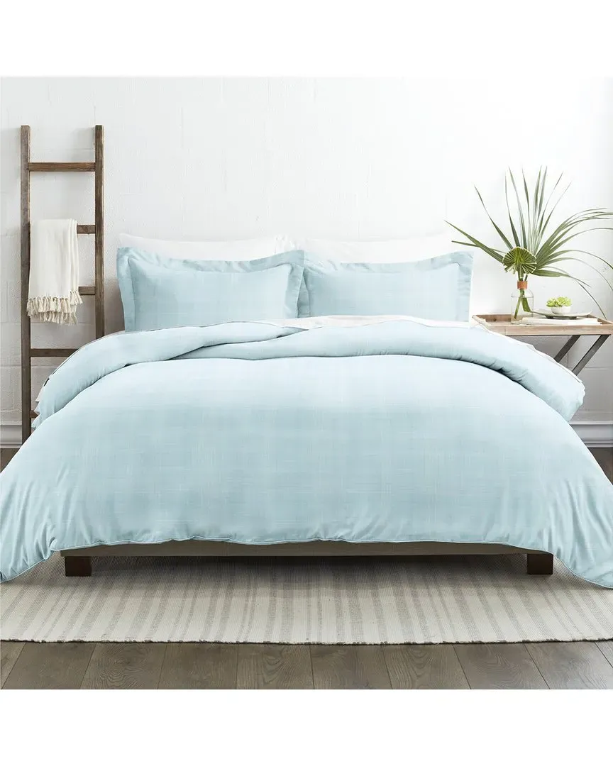 Ultra Soft Thatch Pattern 3-Piece Duvet Cover Set - Aqua