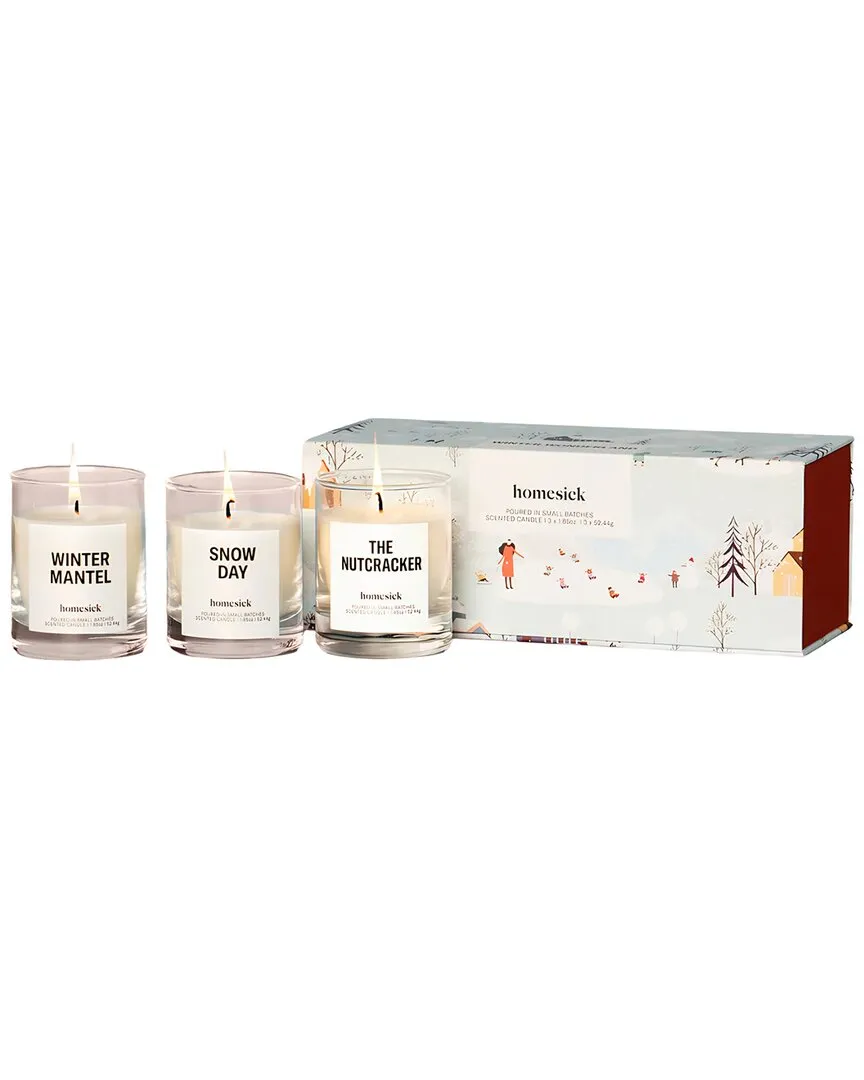 Holiday Candle Votive Trio Set - White image