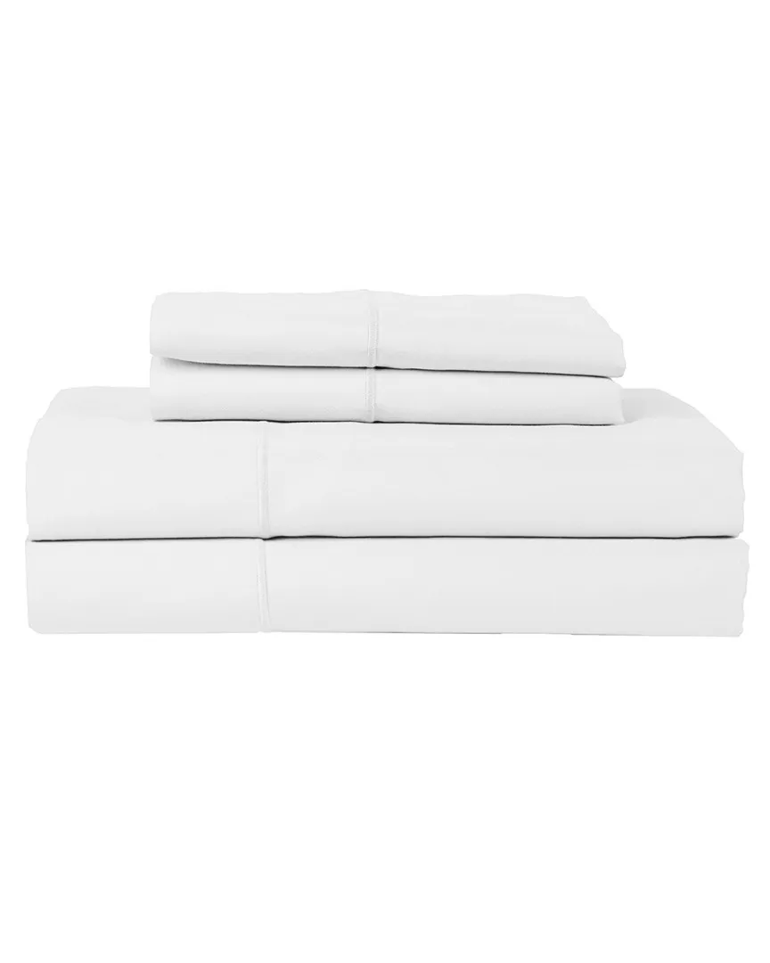 500 Thread Count Solid Sateen 4pc Sheet Set - White