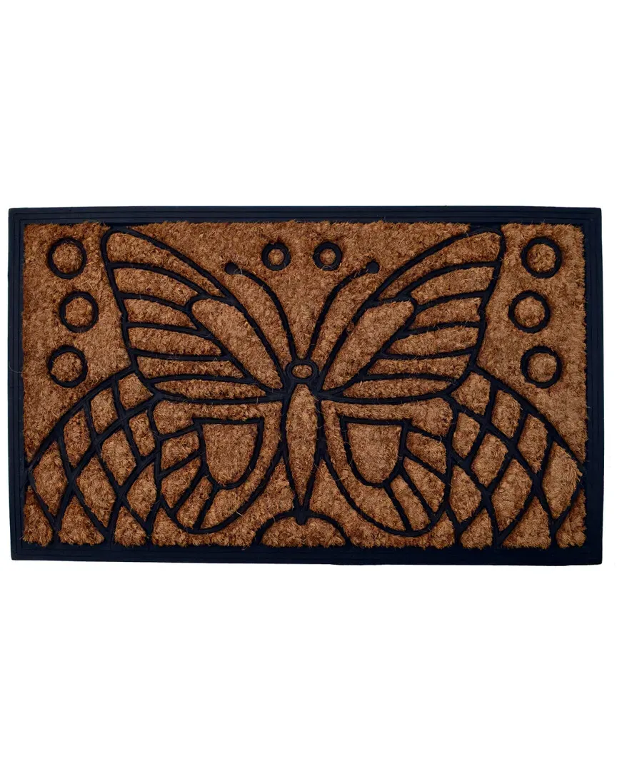 Butterfly Doormat - Brown, Coir image