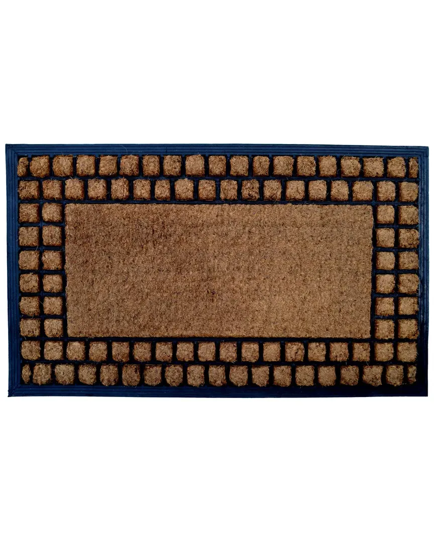 Checker Border Doormat - Brown image