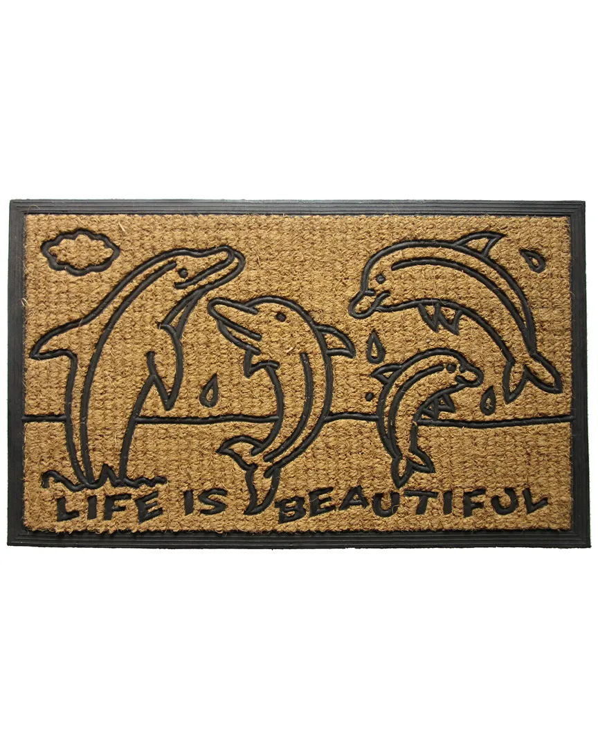 Dolphin Family Doormat - Brown, Coir image