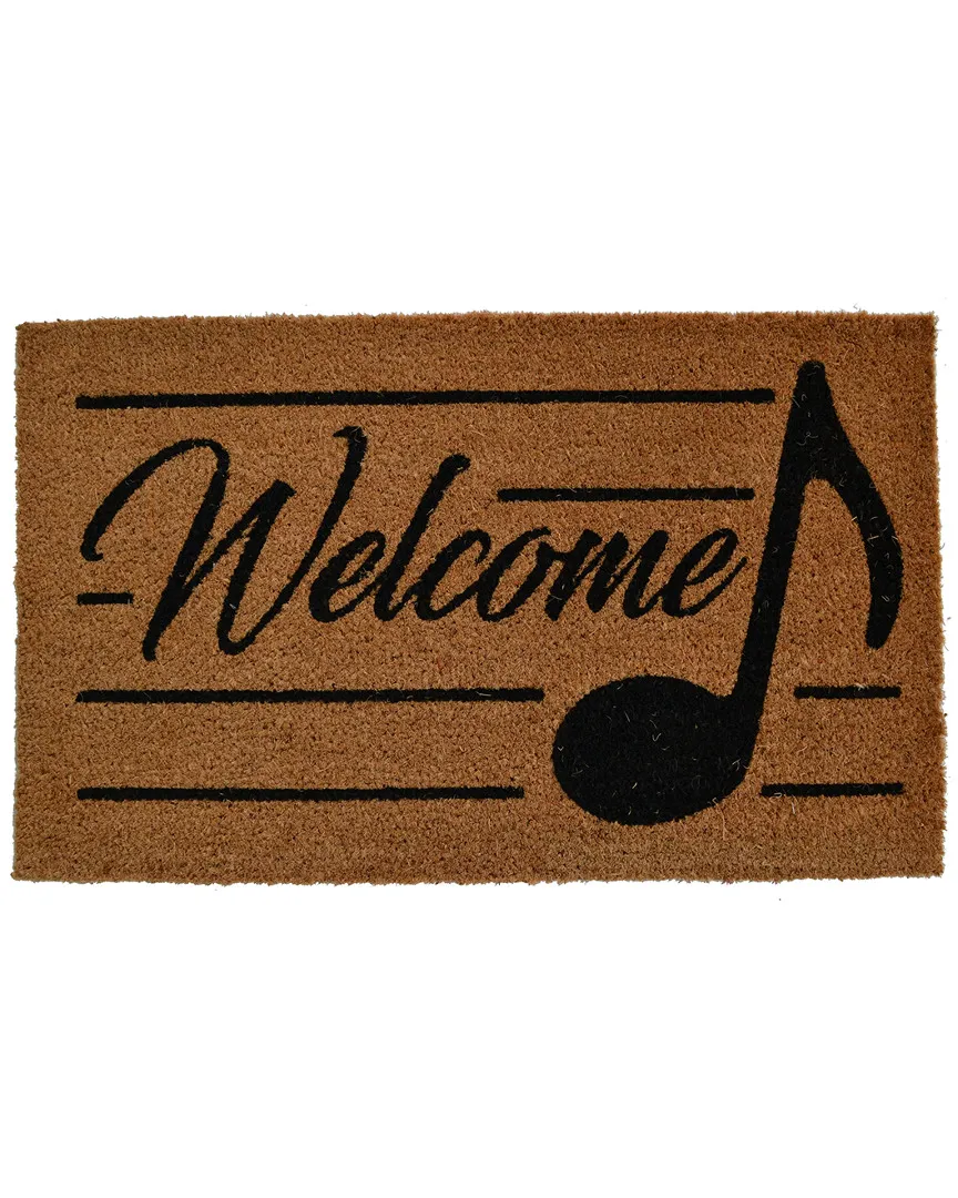 Eighth Note Welcome Doormat - Brown, Coir image