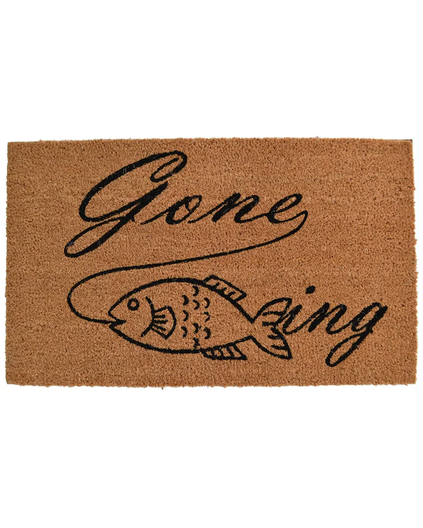 Gone Fishing Doormat - Brown, Coir image