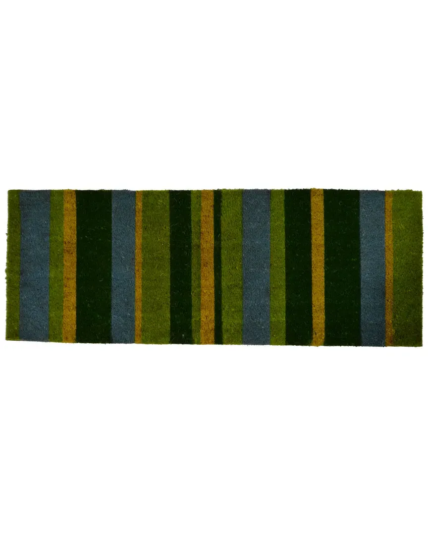 Green Stripes Doormat - Coir, Vinyl