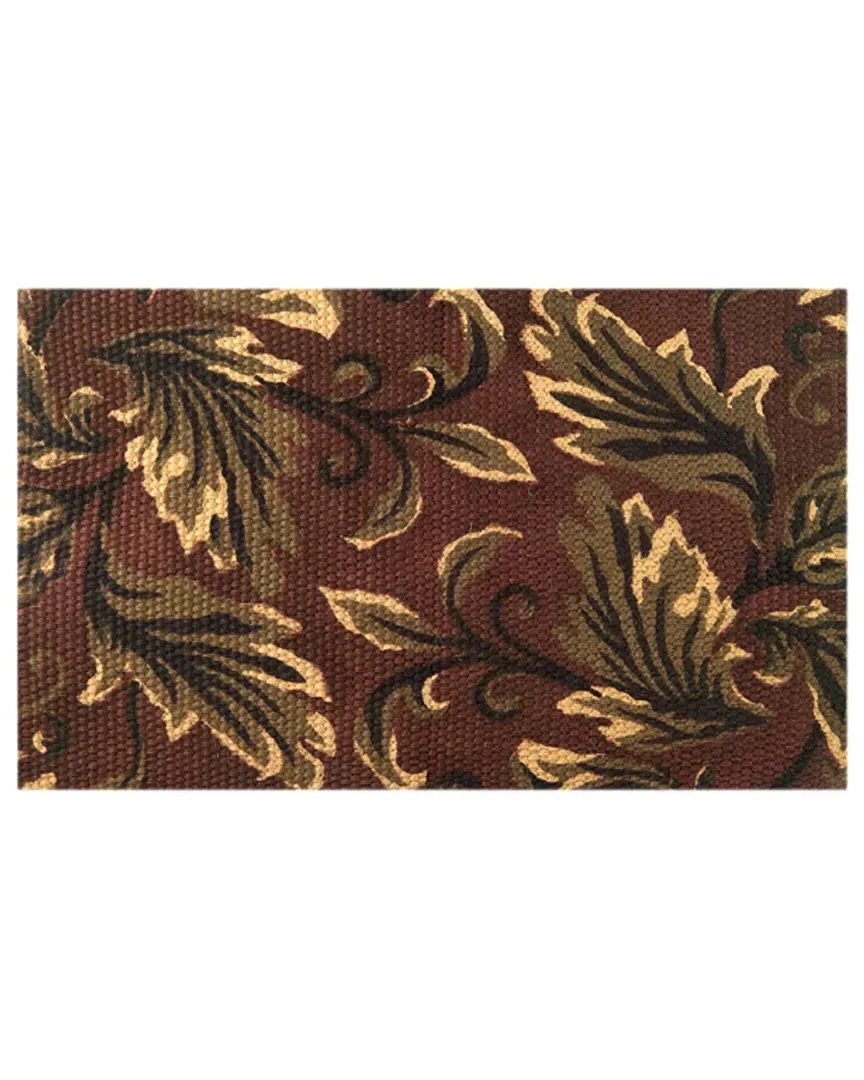 Leaves Doormat - Maroon, Jute image