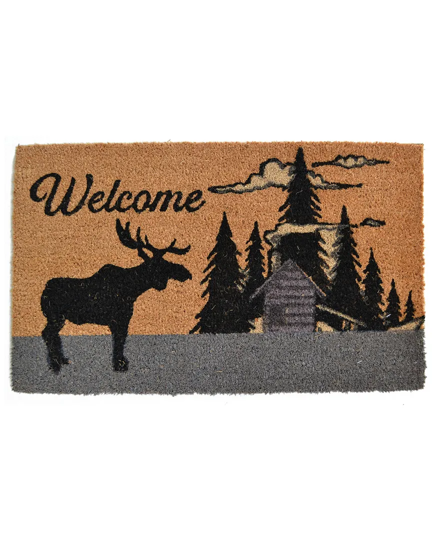 Moose Silhouette Doormat - Brown, Coir image