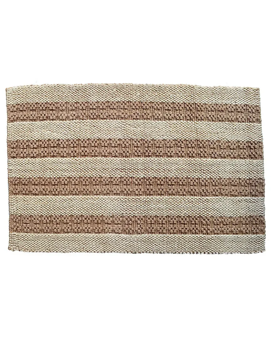 Natural Stripes Hand-Woven Doormat - Brown, Jute image