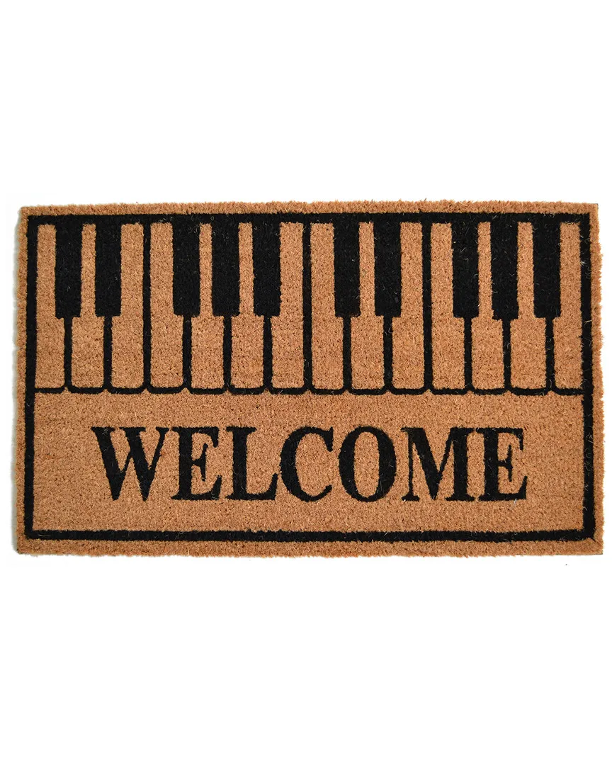 Piano Keys Welcome Doormat - Brown, Coir image