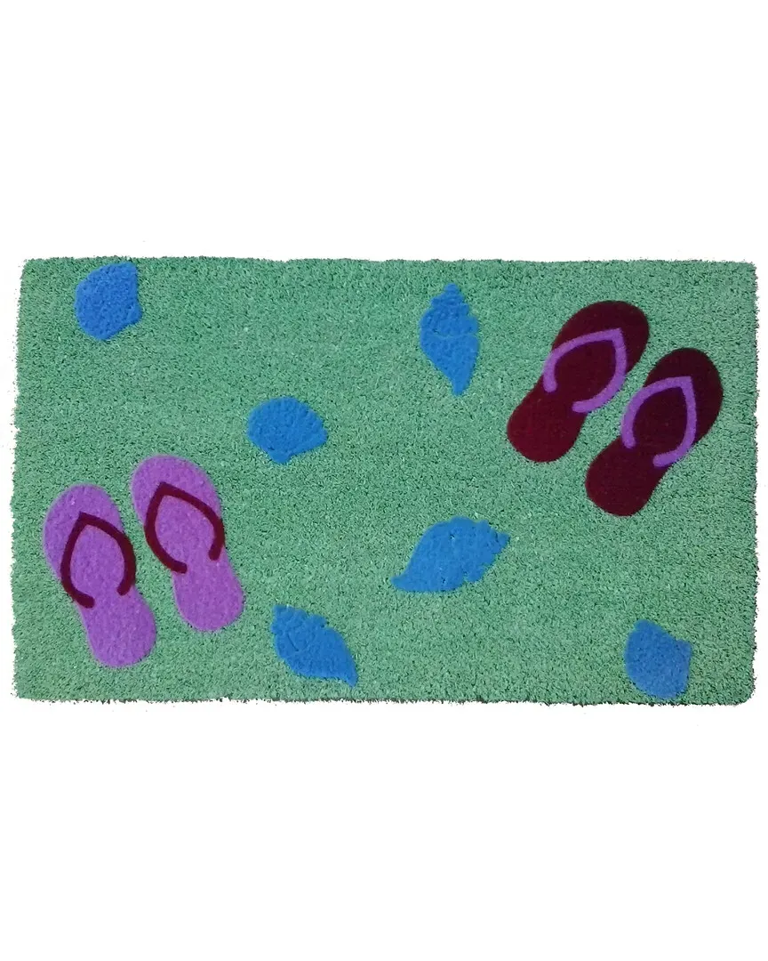 Sandy Flip Flop Doormat - Multicolor, Coir image