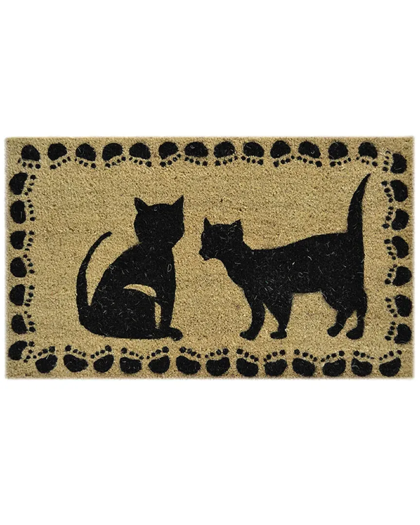 Two Cats Doormat - Brown, Coir image