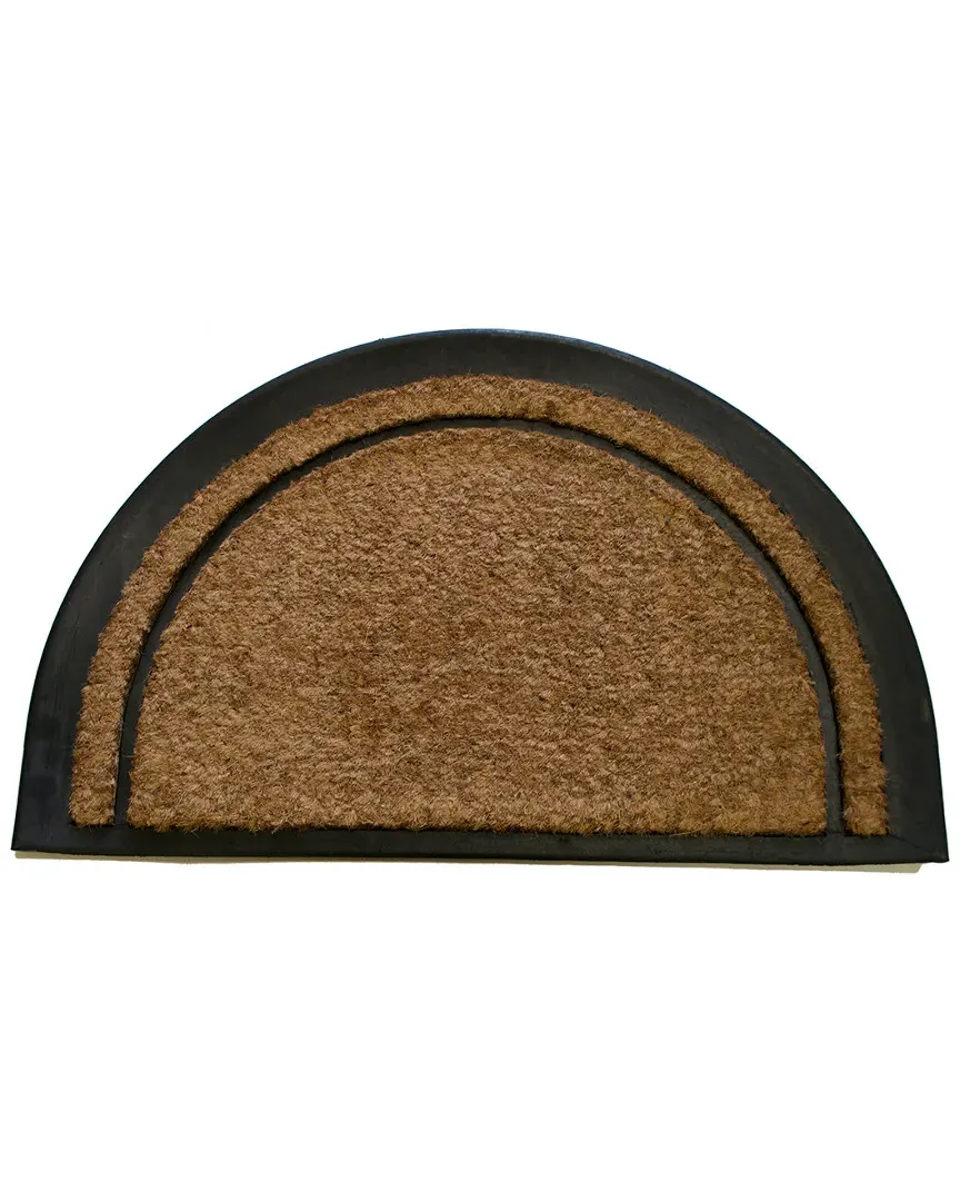 York Half Round Doormat - Brown, Coir