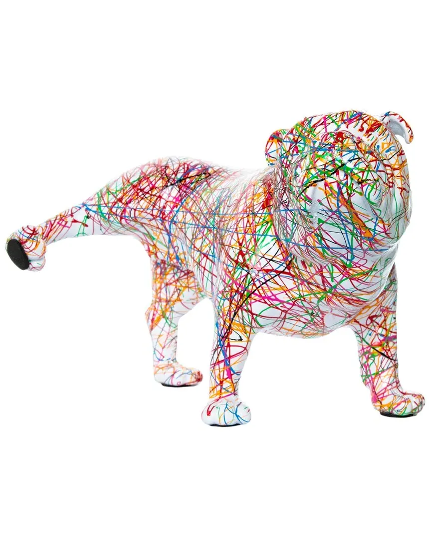 Plus Expressionist Bull Dog with Leg Up Figurine - Multi, Resin image