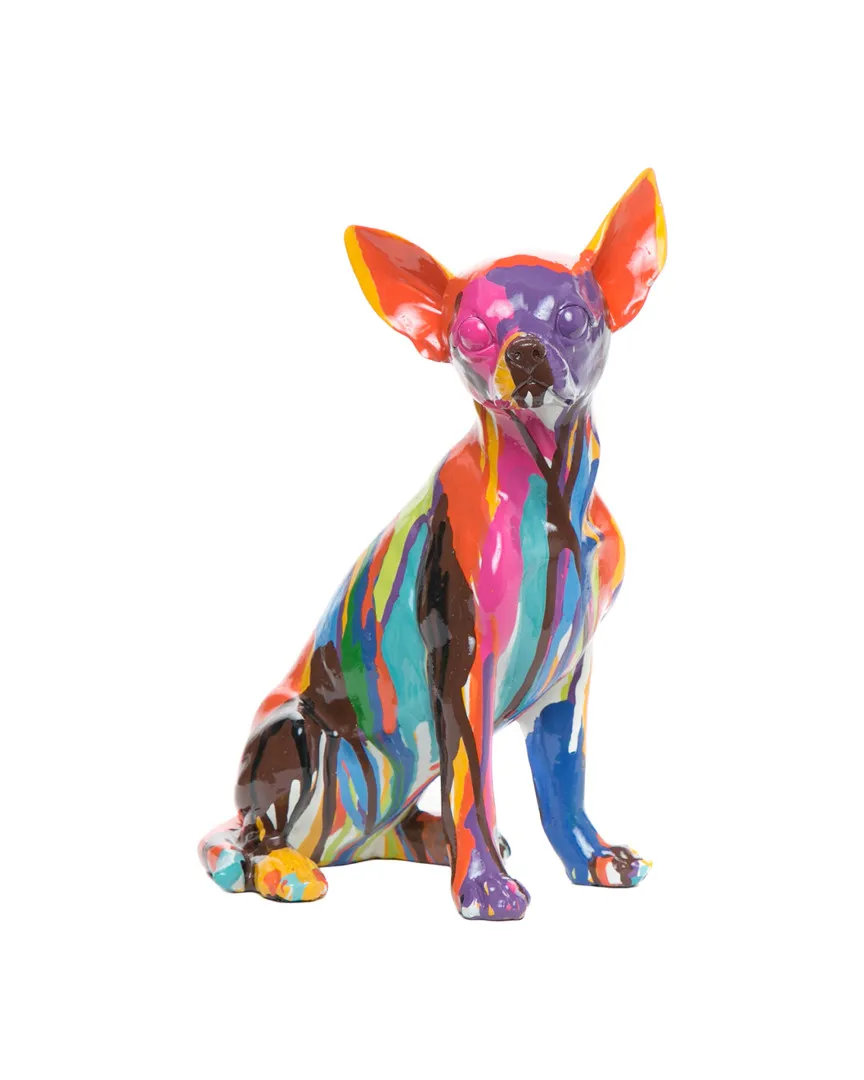 Plus Graffiti Chihuahua Figurine - Multicolor, Resin