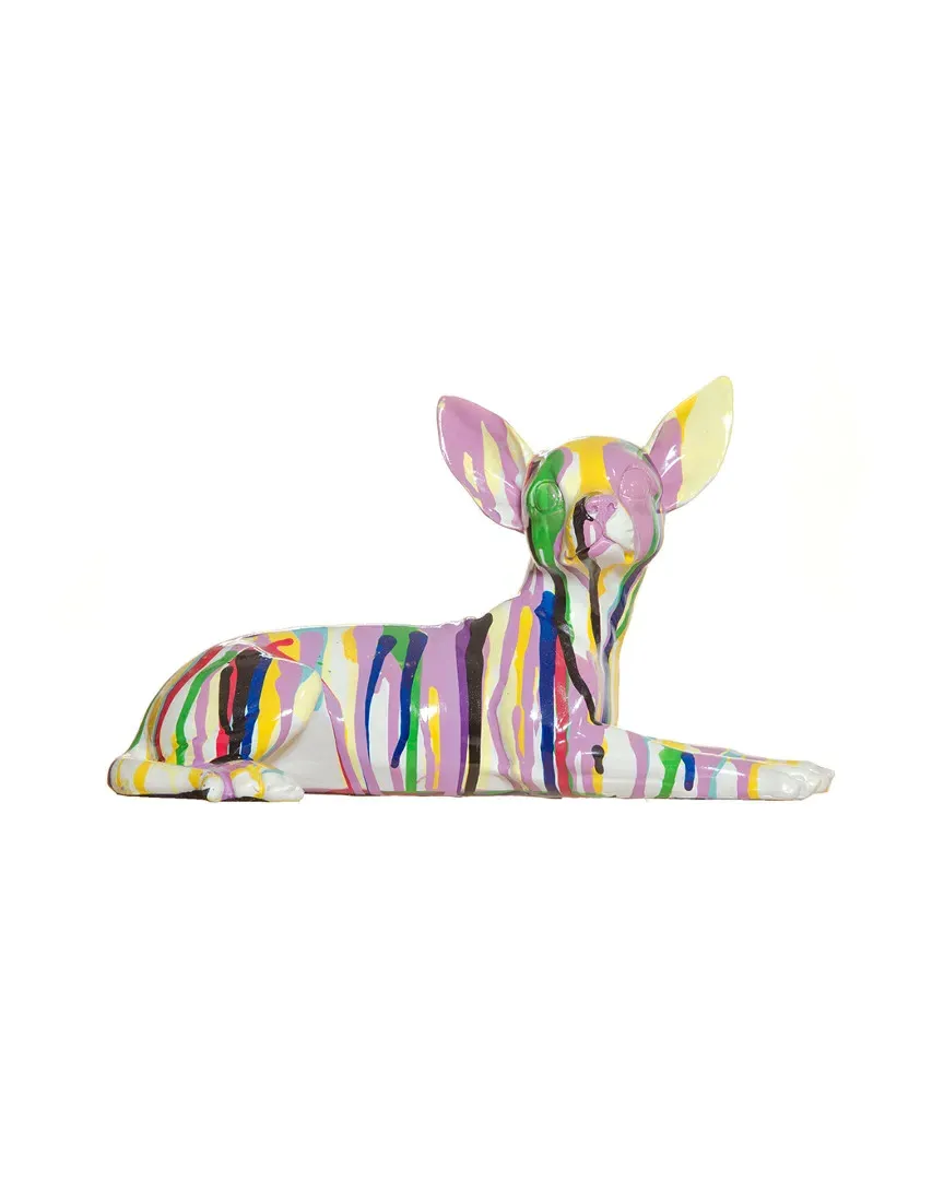 Plus Graffiti Laying Chihuahua Figurine - Multicolor, Resin image