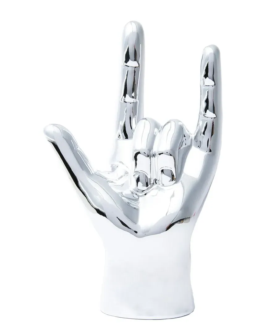 Plus Silver I Love You Hand Tabletop Decor - Silver, Ceramic image