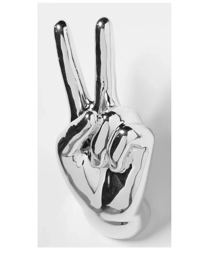 Plus Silver Peace Hand Wall Mount - Silver, Ceramic