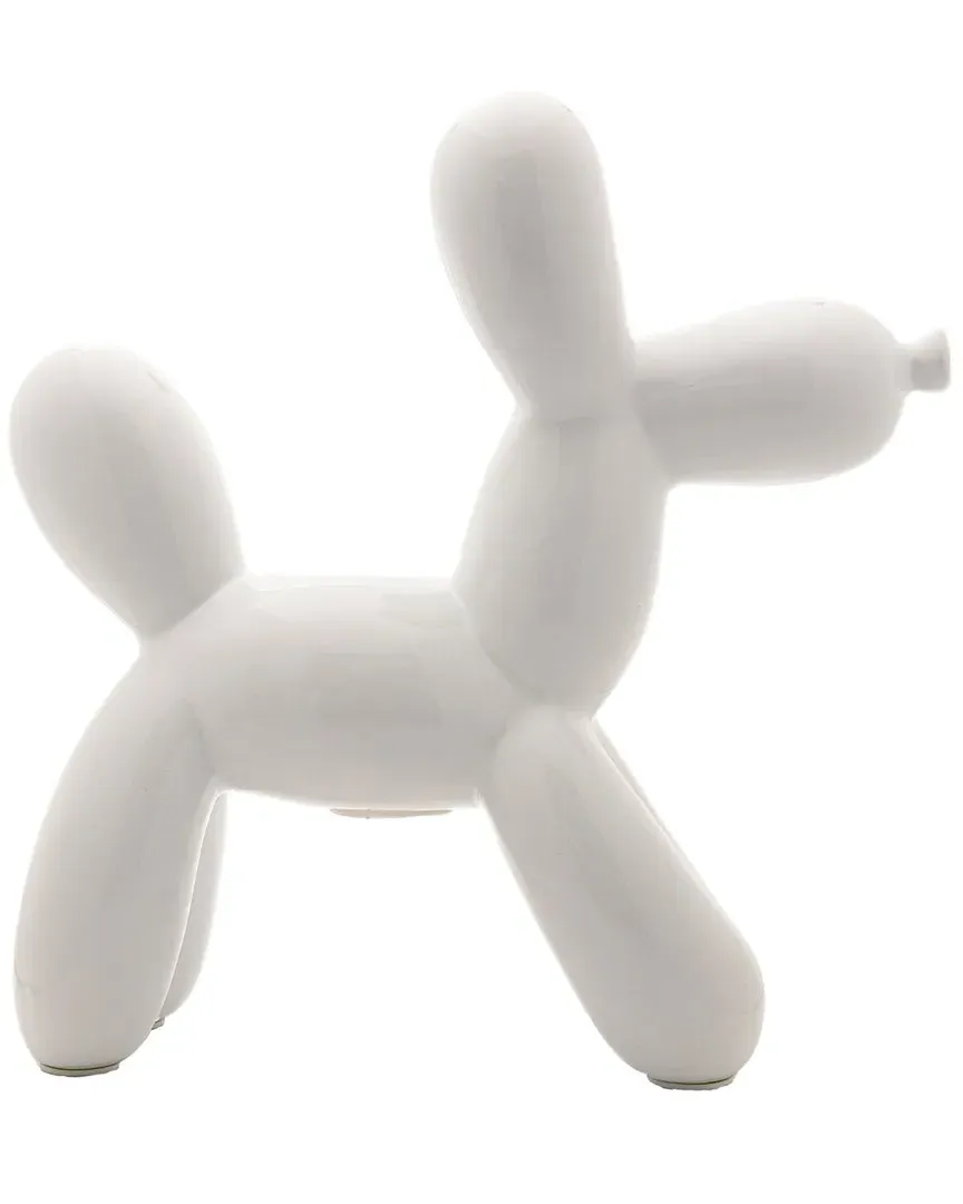 Plus White Balloon Dog Bank - White, Ceramic