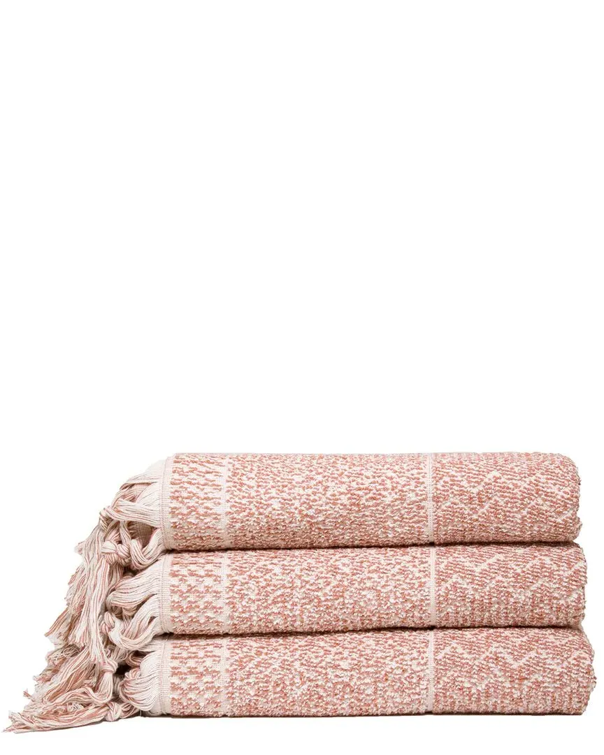 Collection Hitit Bath Towels Set of 3 - Ecru, Cotton