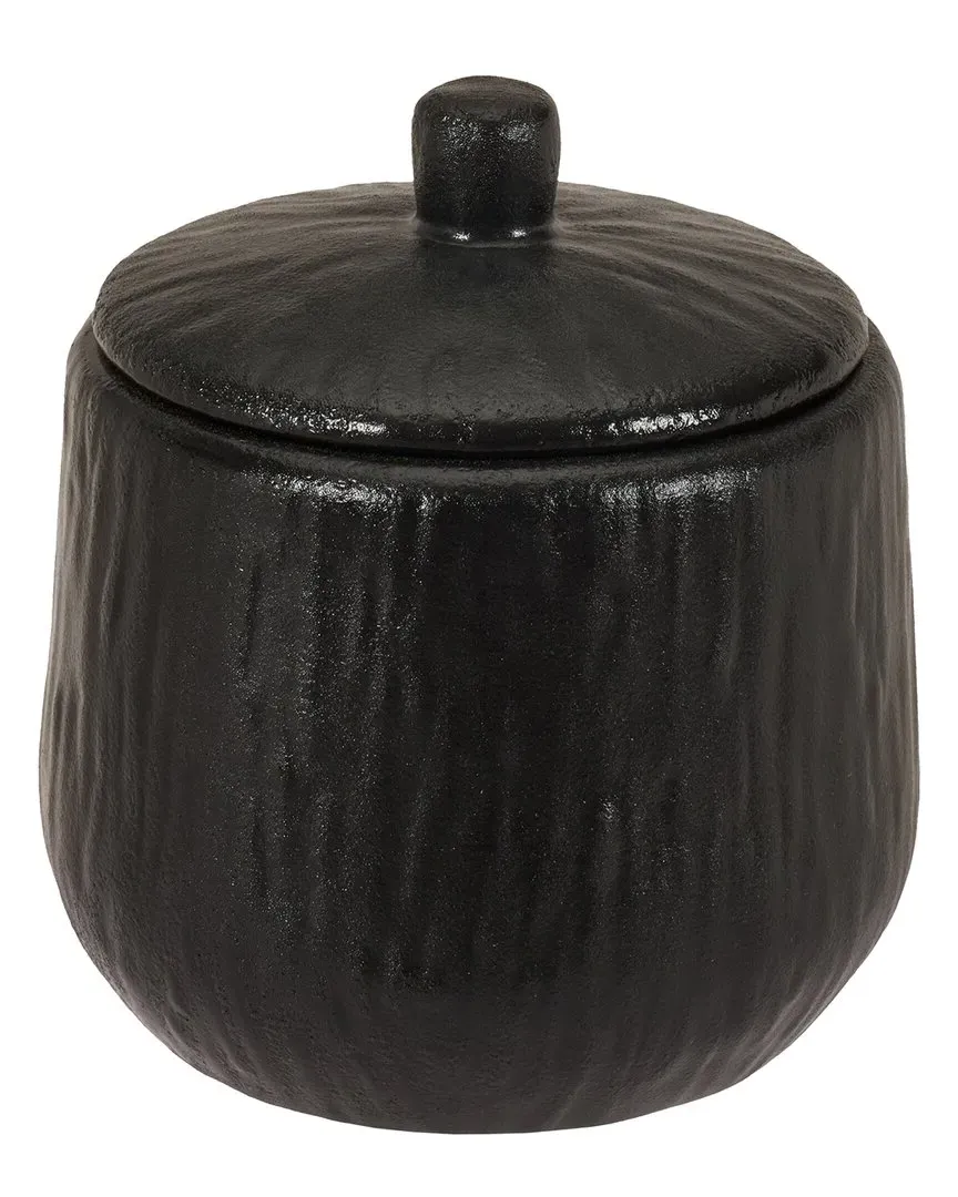 Stefano Bath Accessories Jar - Black, Stoneware image