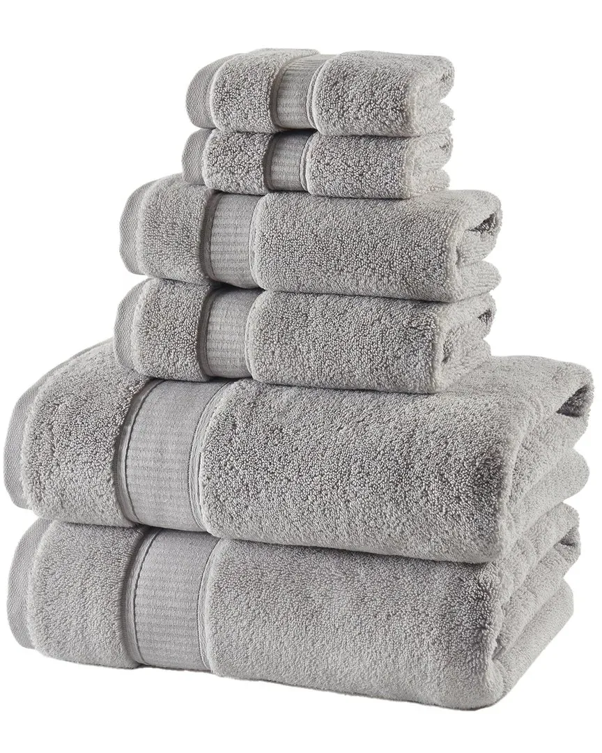 Belmore 6-Piece Towel Set - Platinum, Cotton