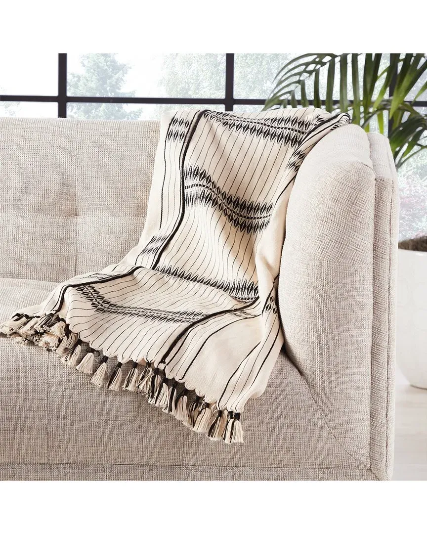 Saramati Hand-Loomed Throw - Cream, Cotton