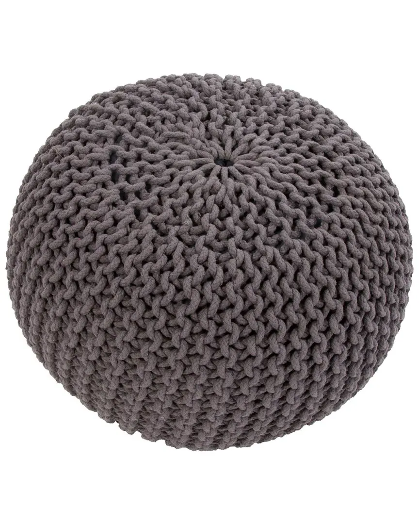Spectrum Textured Round Pouf - Gray, Cotton image