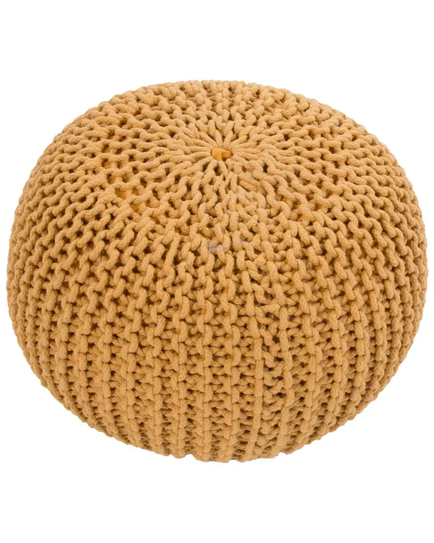 Spectrum Textured Round Pouf - Yellow, Cotton