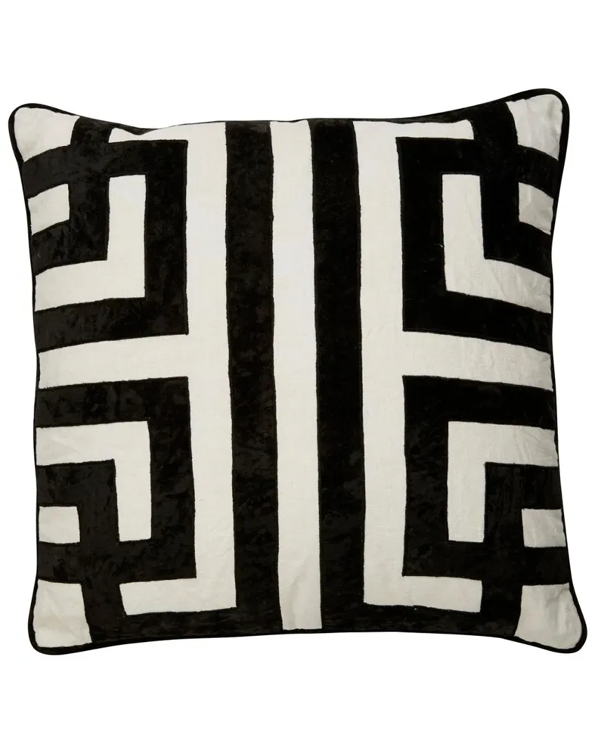 Geometric Pattern Hand-Made Pillow - Ivory, Linen image