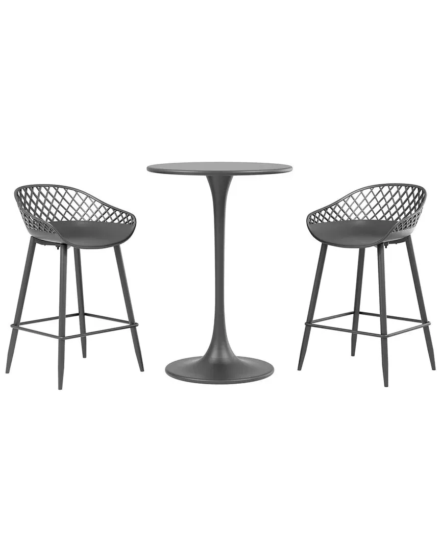Kurv 3-Piece Counter Height Bistro Set - Black