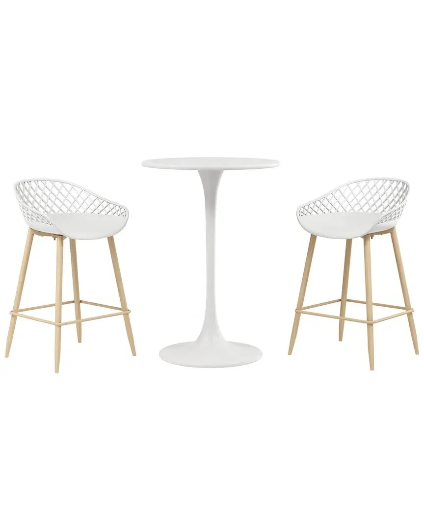 Kurv 3-Piece Counter Height Bistro Set - White