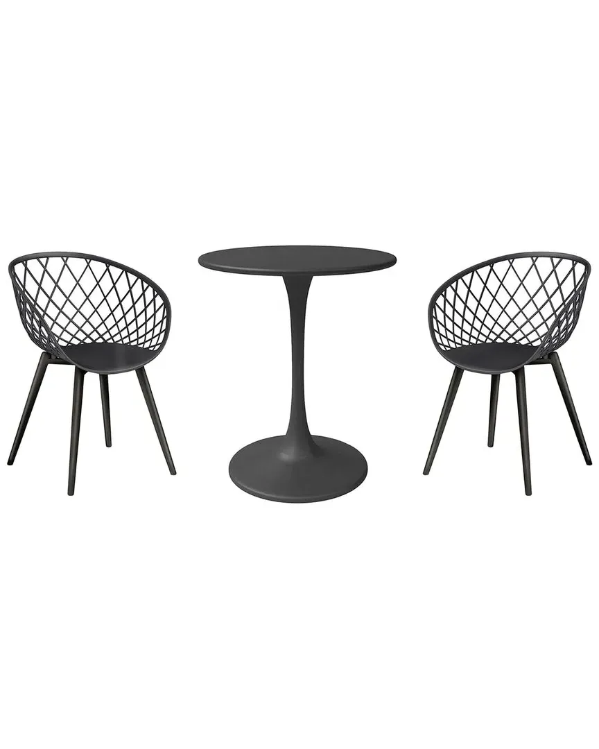 Kurv 3-Piece Lux Bistro Set - Black