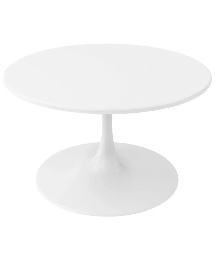 Kurv Round Bistro Coffee Table - White, Steel