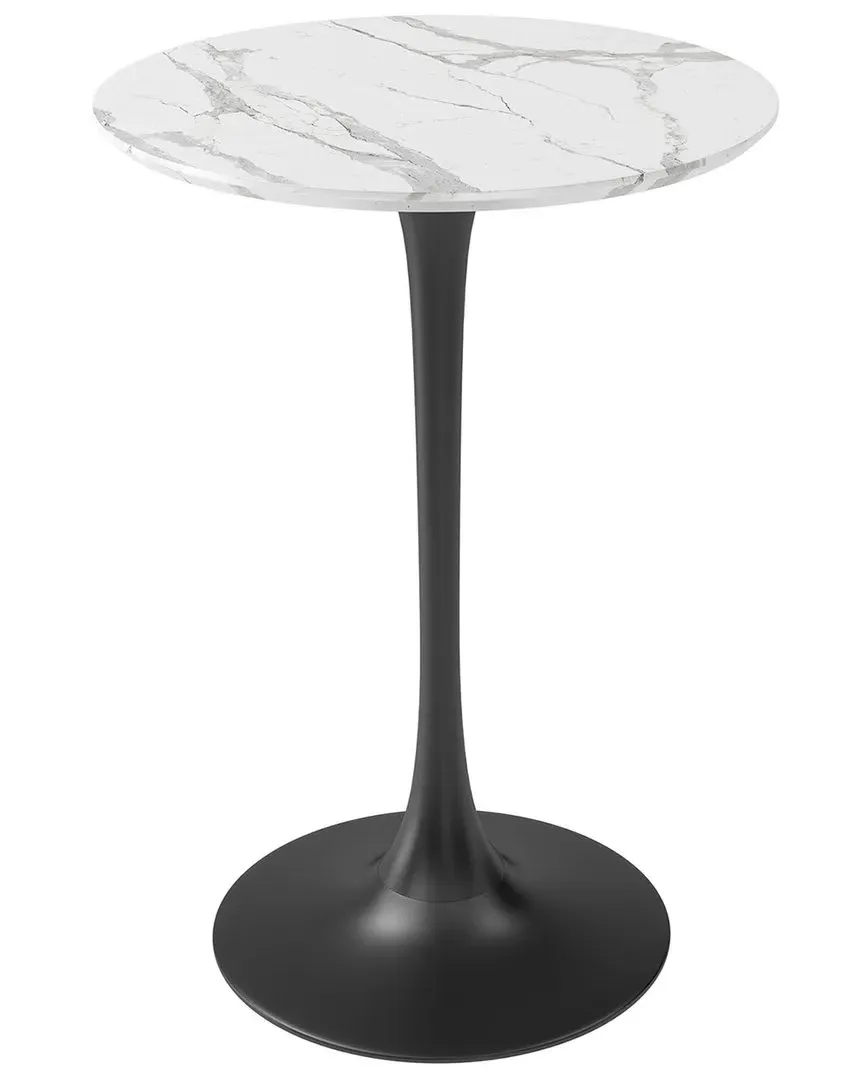 Kurv Round Counter Table - White Marble, Steel image